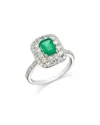 Bloomingdale's Fine Collection Emerald & Diamond Ring In 14k White Gold In Green/white