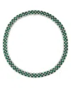 Bloomingdale's Fine Collection Emerald & Diamond Statement Necklace In 14k White Gold, 19 In Green/white