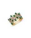 Bloomingdale's Fine Collection Emerald & Diamond Statement Ring In 14k Yellow Gold