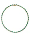 Bloomingdale's Fine Collection Emerald & Diamond Tennis Necklace In 14k Yellow Gold, 16 In Green/gold