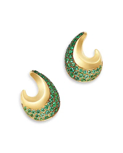 Bloomingdale's Fine Collection Emerald Ombre Earrings In 14k Yellow Gold In Green
