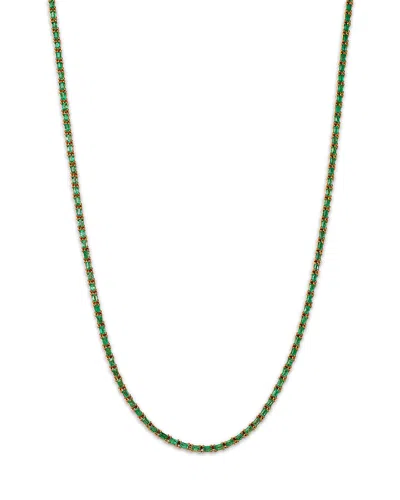 Bloomingdale's Fine Collection Emerald Tennis Necklace In 14k Yellow Gold, 16.5 In Green/gold