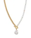 Bloomingdale's Fine Collection Freshwater Pearl & Diamond Toggle Necklace In 14k Yellow Gold, 18