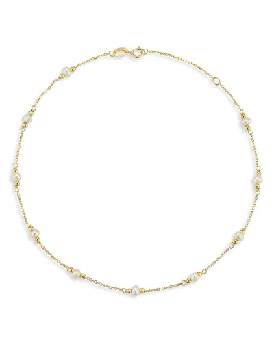 Bloomingdale's Fine Collection Freshwater Pearl & Gold Bead Station Bracelet In 14k Yellow Gold