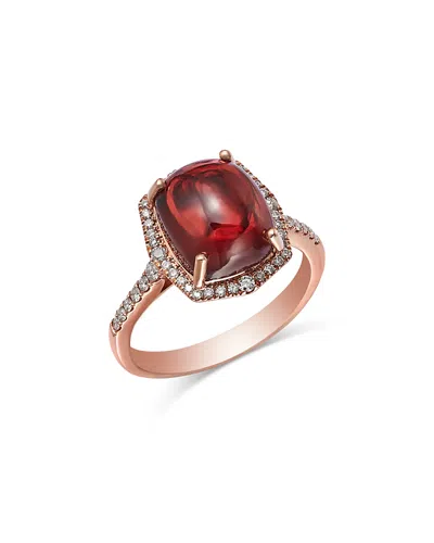 Bloomingdale's Fine Collection Garnet & Diamond Halo Ring In 14k Rose Gold