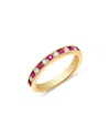 Bloomingdale's Fine Collection Gemstone & Diamond Channel Set Ring In 14k Yellow Gold