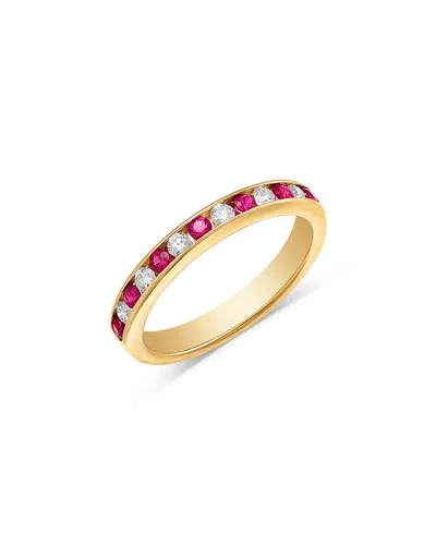 Bloomingdale's Fine Collection Gemstone & Diamond Channel Set Ring In 14k Yellow Gold