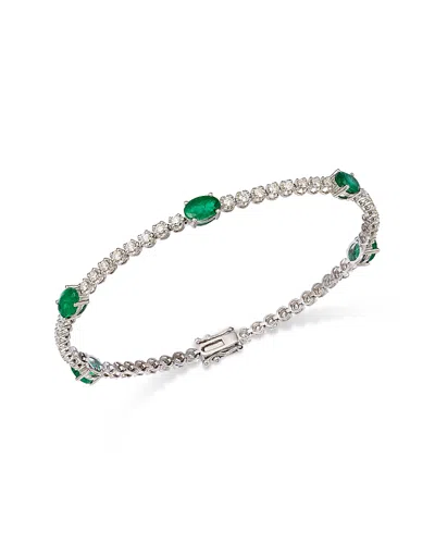 Bloomingdale's Fine Collection Gemstone & Diamond Tennis Bracelet In 14k White Gold In Multi
