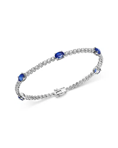 Bloomingdale's Fine Collection Gemstone & Diamond Tennis Bracelet In 14k White Gold In Multi