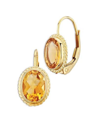 Bloomingdale's Fine Collection Gemstone Faceted Oval Lever Back Earrings In 14k Yellow Gold