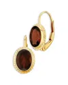 Bloomingdale's Fine Collection Gemstone Faceted Oval Lever Back Earrings In 14k Yellow Gold In Burgundy