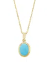 Bloomingdale's Fine Collection Gemstone Faceted Oval Pendant Necklace In 14k Yellow Gold, 18 In Blue