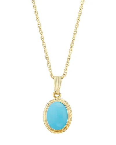 Bloomingdale's Fine Collection Gemstone Faceted Oval Pendant Necklace In 14k Yellow Gold, 18 In Blue