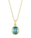 Bloomingdale's Fine Collection Gemstone Faceted Oval Pendant Necklace In 14k Yellow Gold, 18 In Blue