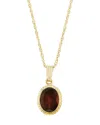 Bloomingdale's Fine Collection Gemstone Faceted Oval Pendant Necklace In 14k Yellow Gold, 18 In Burgundy