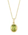 Bloomingdale's Fine Collection Gemstone Faceted Oval Pendant Necklace In 14k Yellow Gold, 18 In Green
