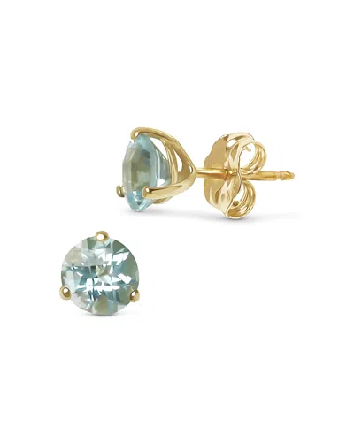 Bloomingdale's Fine Collection Gemstone Three Prong Stud Earrings In 14k Yellow Gold