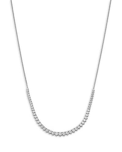 Bloomingdale's Fine Collection Graduated Diamond Necklace In 14k White Gold, 3.0 Tcw In Metallic