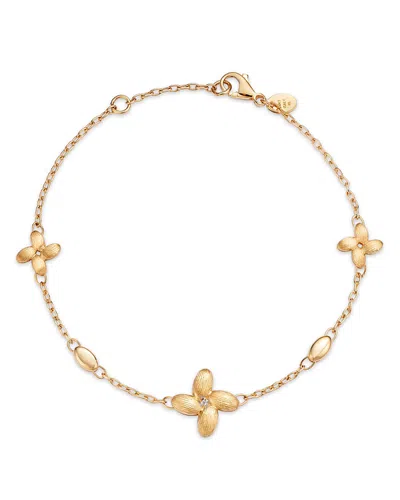 Bloomingdale's Fine Collection Graduated Flower Link Bracelet In 14k Gold