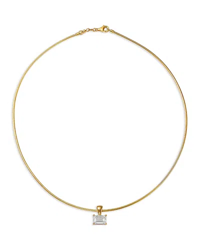 Bloomingdale's Fine Collection Certified Lab Grown Diamond Emerald Cut Omega Chain Pendant Necklace In 18k Yellow Gold, 2.0 Ct. T.