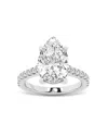 Bloomingdale's Fine Collection Lab Grown Pear & Round Cut Diamond Engagement Ring In 18k White Gold, 4.3 Ct. T. W. In White
