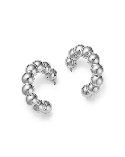 Bloomingdale's Fine Collection Large Multi Bead Hoop Earrings In Sterling Silver