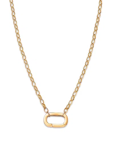 Bloomingdale's Fine Collection Large Oval Charm Holder Necklace In 14k Yellow Gold