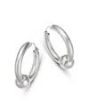 Bloomingdale's Fine Collection Large Tube Ball Hoop Earrings In Sterling Silver In Silver