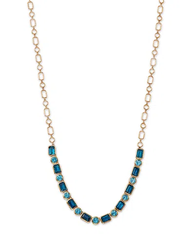 Bloomingdale's Fine Collection London Blue & Sky Blue Topaz Necklace In 14k Yellow Gold, 17
