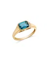Bloomingdale's Fine Collection London Blue Solitaire Ring In 14k Yellow Gold In Blue/gold