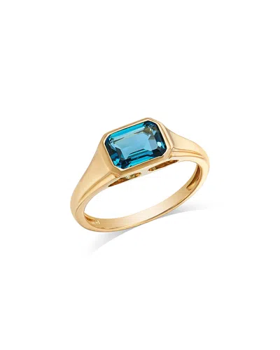 Bloomingdale's Fine Collection London Blue Solitaire Ring In 14k Yellow Gold In Blue/gold