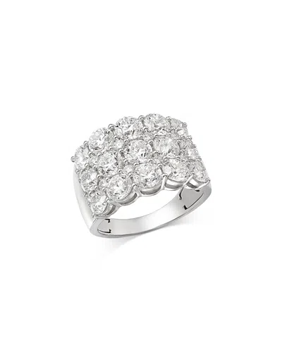 Bloomingdale's Fine Collection Luxe Collection Certified Diamond Multirow Statement Ring In 14k White Gold, 5.0 Tcw In Metallic