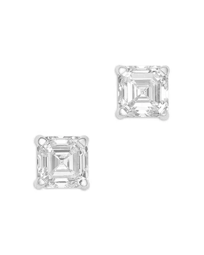 Bloomingdale's Fine Collection Luxe Collection Certified Lab Grown Diamond Asscher Cut Stud Earrings In 14k White Gold, 2.0 Tcw In Metallic