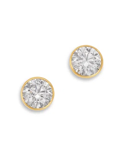 Bloomingdale's Fine Collection Luxe Collection Certified Lab Grown Diamond Bezel Stud Earrings In 14k Gold, 2.0 Tcw