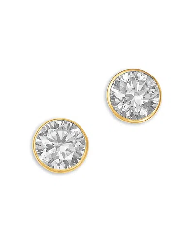 Bloomingdale's Fine Collection Luxe Collection Certified Lab Grown Diamond Bezel Stud Earrings In 14k Gold, 2.0 Tcw