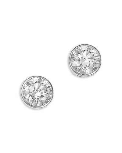 Bloomingdale's Fine Collection Luxe Collection Certified Lab Grown Diamond Bezel Stud Earrings In 14k Gold, 2.0 Tcw In Silver