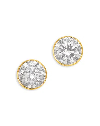 Bloomingdale's Fine Collection Luxe Collection Certified Lab Grown Diamond Bezel Stud Earrings In 14k Gold, 4.0 Tcw
