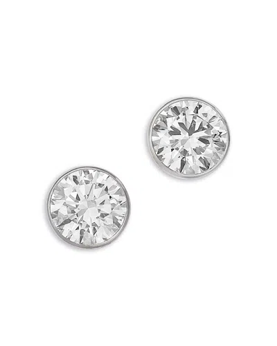 Bloomingdale's Fine Collection Luxe Collection Certified Lab Grown Diamond Bezel Stud Earrings In 14k Gold, 4.0 Tcw In Silver