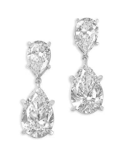 Bloomingdale's Fine Collection Luxe Collection Certified Lab Grown Diamond Classic Drop Earrings In 14k White Gold, 8.0 Tcw
