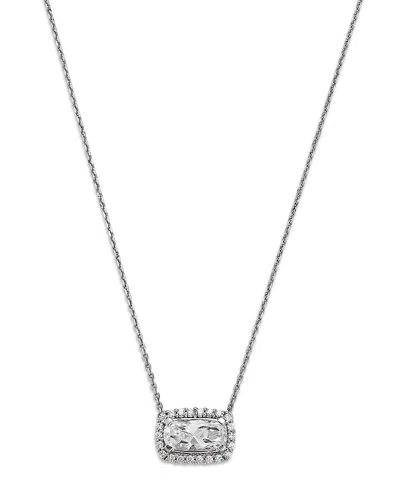 Bloomingdale's Fine Collection Luxe Collection Certified Lab Grown Diamond Cushion & Round Halo Pendant Necklace In 14k White Gold,