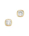 Bloomingdale's Fine Collection Luxe Collection Certified Lab Grown Diamond Cushion Bezel Stud Earrings In 14k Yellow Gold, 0.94 Tcw In Gold