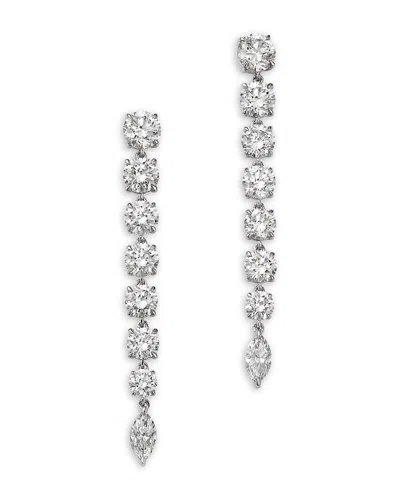 Bloomingdale's Fine Collection Luxe Collection Certified Lab Grown Diamond Drop Earrings In 14k White Gold, 5.70 Tcw In Metallic