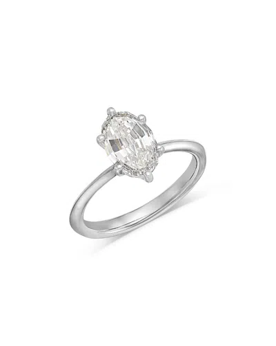 Bloomingdale's Fine Collection Luxe Collection Certified Lab Grown Diamond Duchess Oval Solitaire Engagement Ring In 18k White Gold