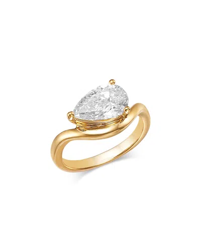 Bloomingdale's Fine Collection Luxe Collection Certified Lab Grown Diamond East West Pear Solitaire Ring In 18k Yellow Gold, 2.0 Tc In Multi