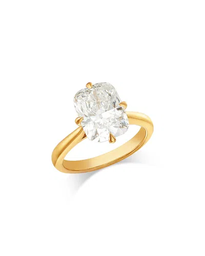 Bloomingdale's Fine Collection Luxe Collection Certified Lab Grown Diamond Elongated Cushion Solitaire Ring In 18k Yellow Gold, 4.0 In Burgundy