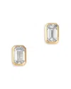 Bloomingdale's Fine Collection Luxe Collection Certified Lab Grown Diamond Emerald Bezel Stud Earrings In 14k Yellow Gold, 0.75 Tcw In Gold