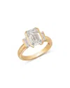 Bloomingdale's Fine Collection Luxe Collection Certified Lab Grown Diamond Emerald Cut & Baguette Engagement Ring In 14k Yellow Gol In Gold