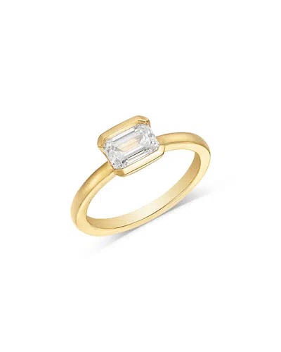 Bloomingdale's Fine Collection Luxe Collection Certified Lab Grown Diamond Emerald Cut Solitaire Ring In 18k Yellow Gold, 1.0 Tcw In Transparent