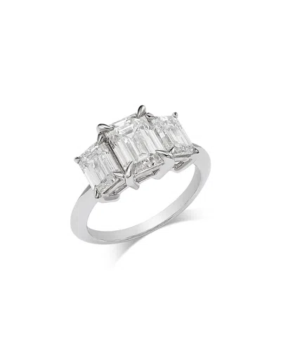 Bloomingdale's Fine Collection Luxe Collection Certified Lab Grown Diamond Emerald Cut Three Stone Engagement Ring In 14k White Gol In White Gold