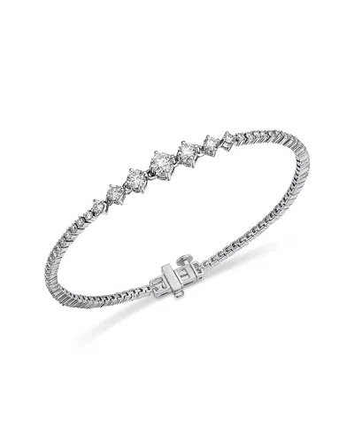 Bloomingdale's Fine Collection Luxe Collection Certified Lab Grown Diamond Flexible Bracelet In 14k Gold, 2.50 Tcw In Silver